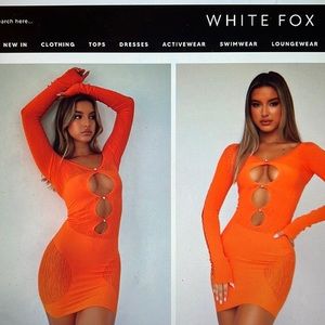 White Fox off the shoulder mini dress